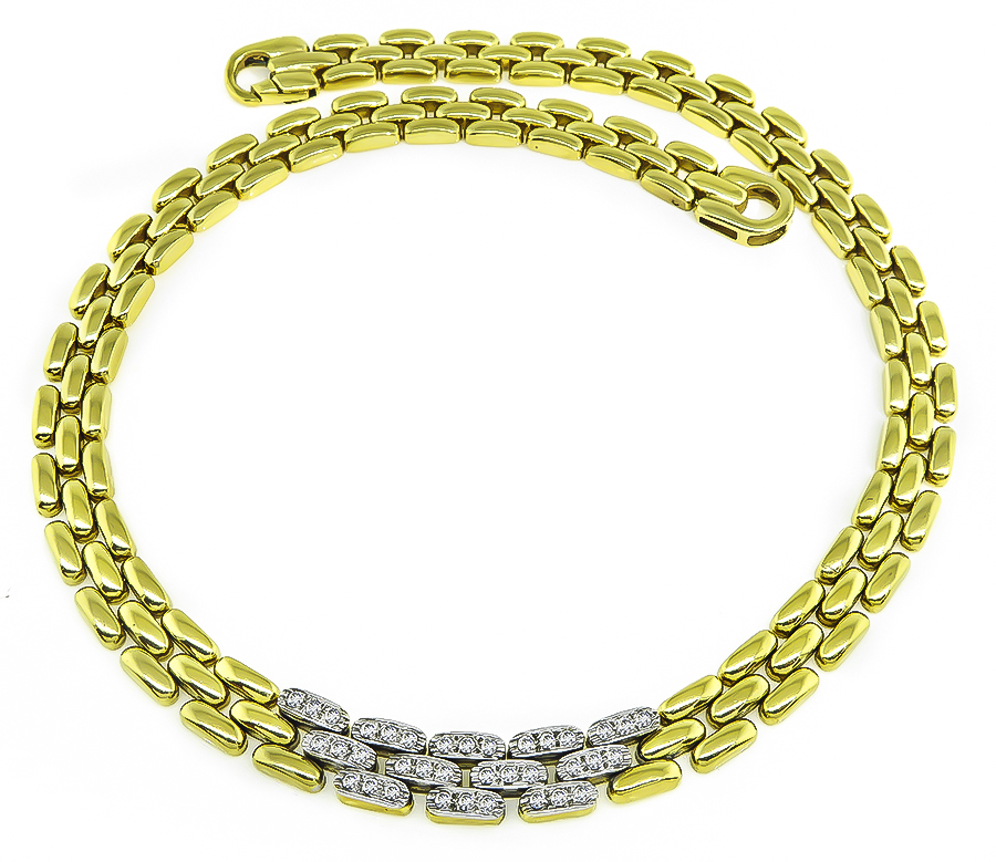 Estate 1.40ct Diamond Gold Necklace
