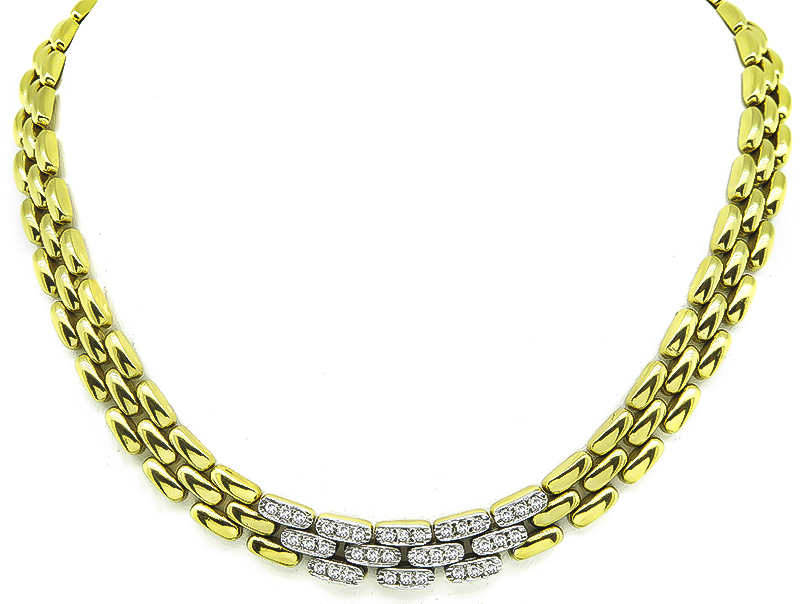 Estate 1.40ct Diamond Gold Necklace