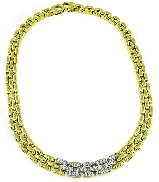 Estate 1.40ct Diamond Gold Necklace