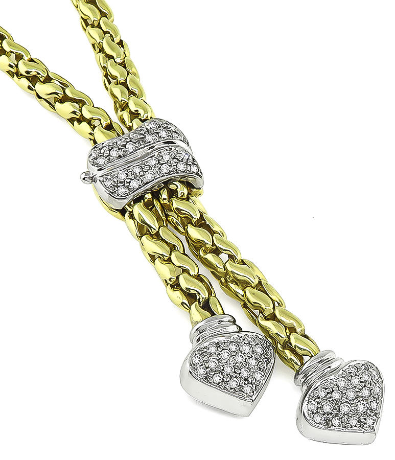Estate 1.75ct Diamond Gold Necklace