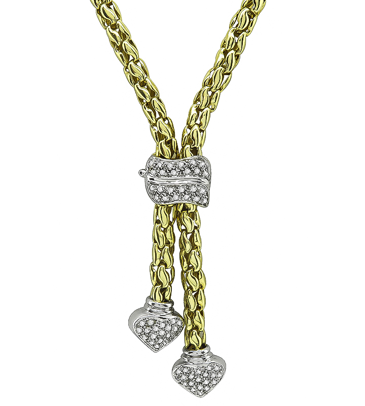 Estate 1.75ct Diamond Gold Necklace