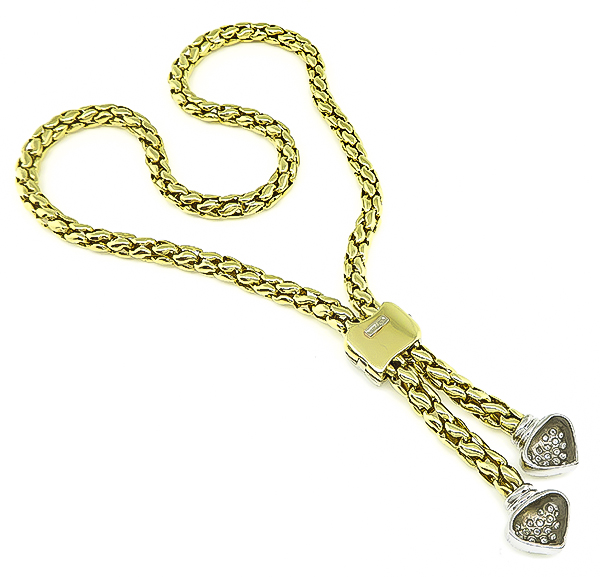 Estate 1.75ct Diamond Gold Necklace