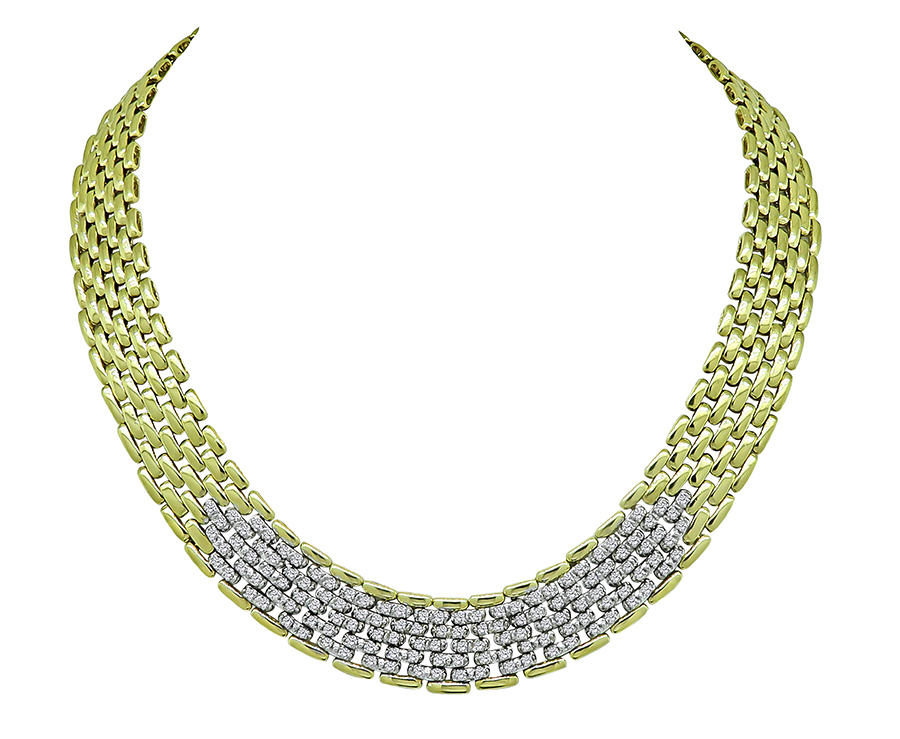 Estate 4.00ct Diamond Gold Necklace