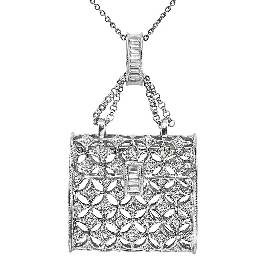Estate 0.79ct Diamond Purse Pendant