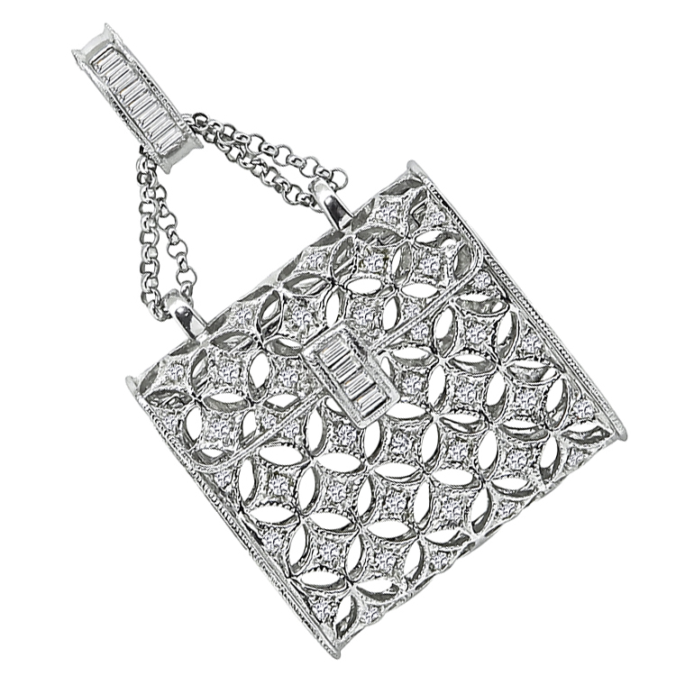 Estate 0.79ct Diamond Purse Pendant