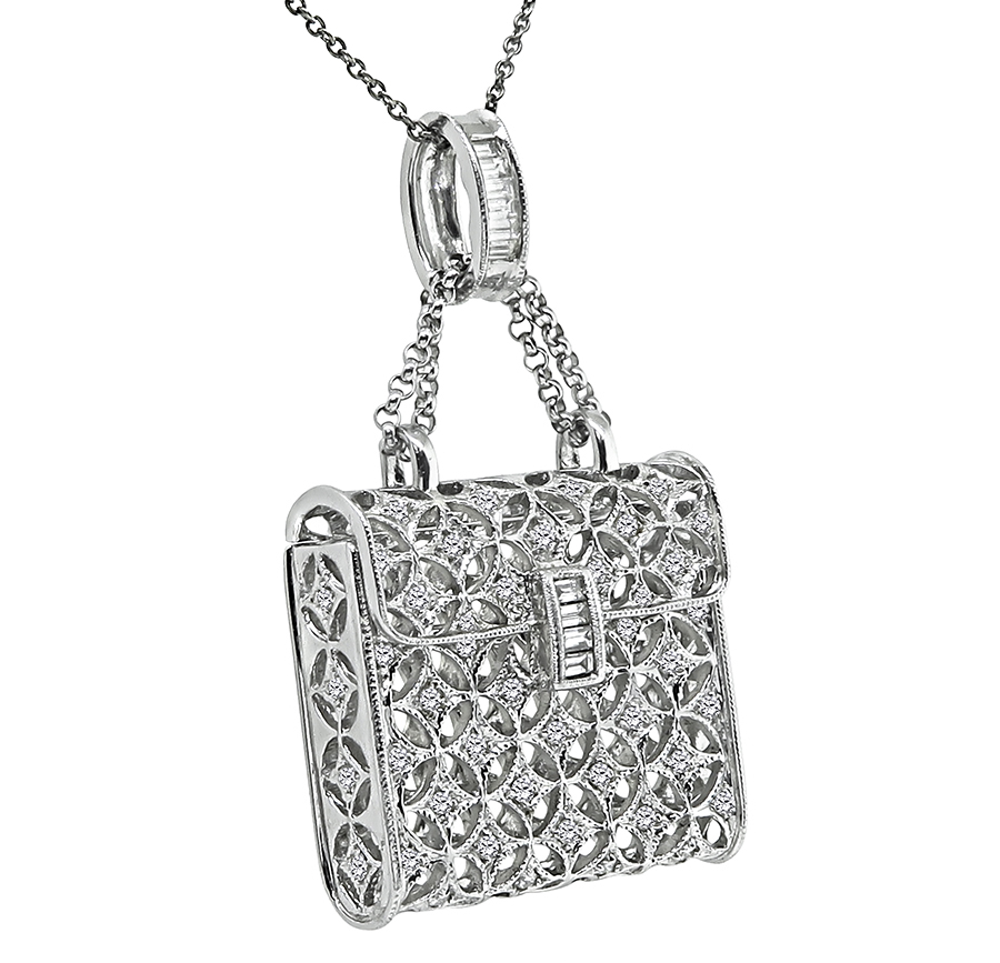 Estate 0.79ct Diamond Purse Pendant