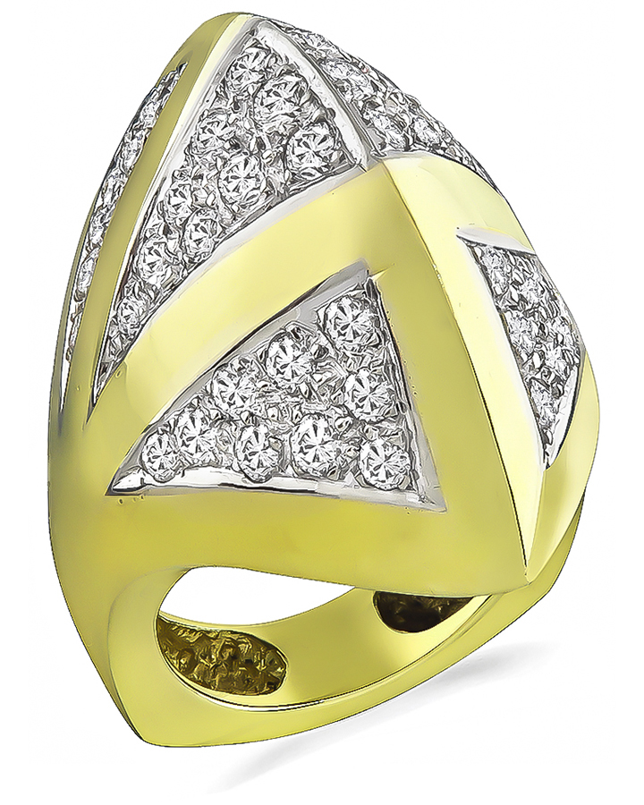 Estate 2.00ct Diamond Gold Fashion Ring