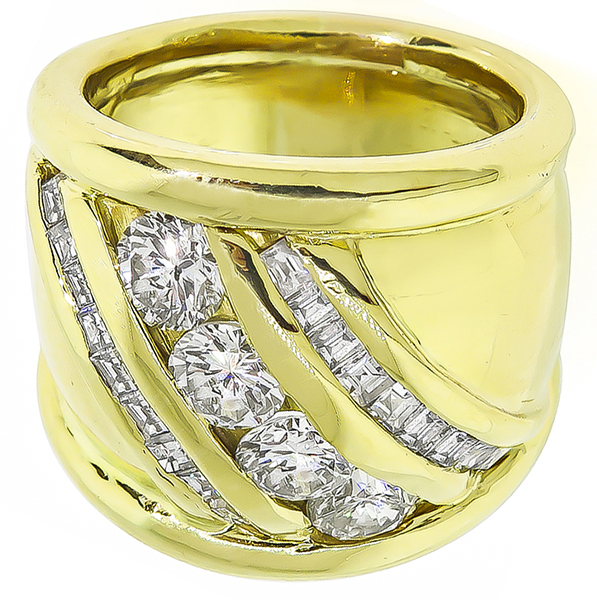 Estate 2.90ct Diamond Gold Ring