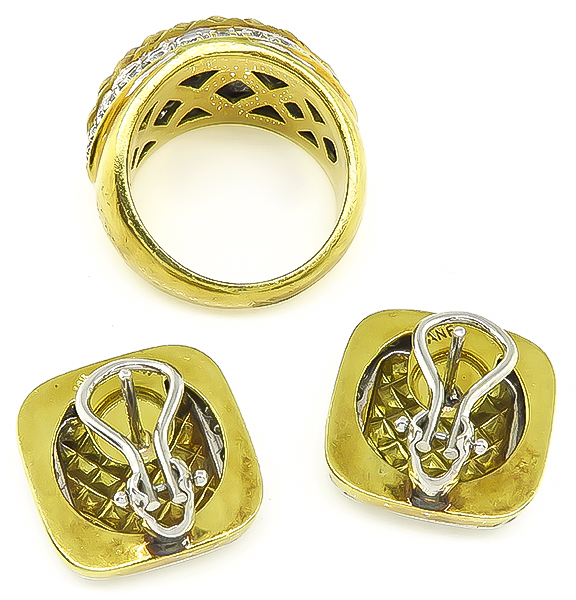 Estate 1.00ct Diamond Ring and Earrings Set