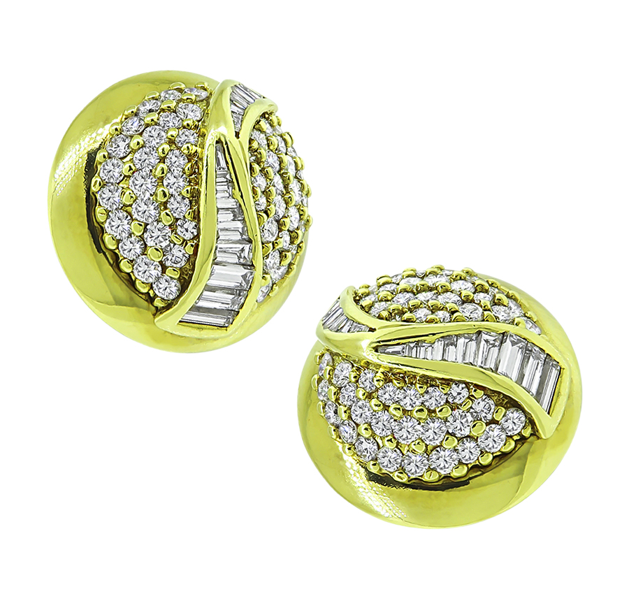 Estate 4.50ct Diamond Gold Earrings