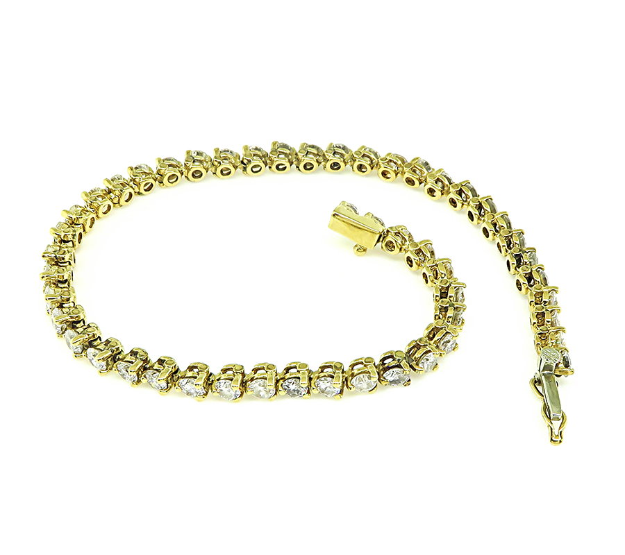 Estate 5.00ct Diamond Gold Tennis Bracelet