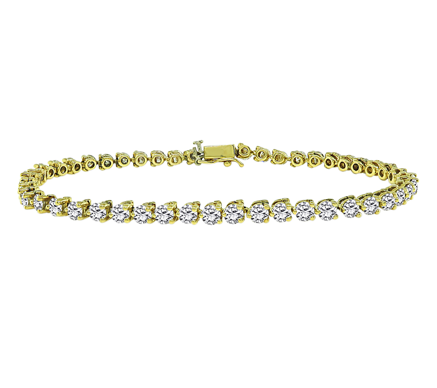 Estate 5.00ct Diamond Gold Tennis Bracelet