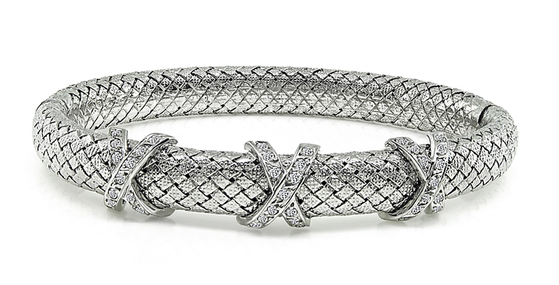 Estate 0.50ct Diamond Weave Bangle
