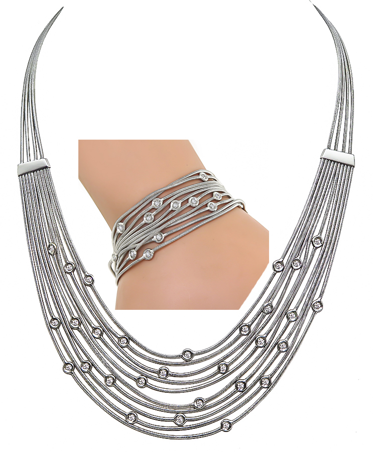 Estate H Stern 1.60ct Diamond Necklace and Bracelet Set