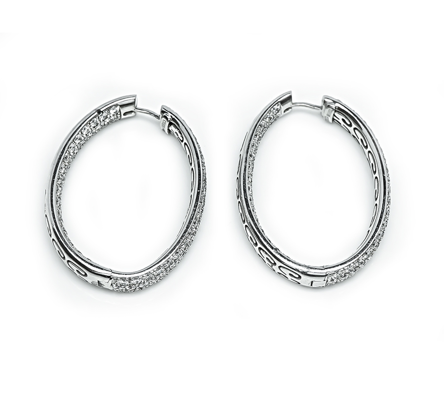 Estate 4.00ct Diamond Inside Out Hoop Earrings