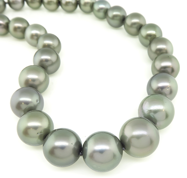 Estate South Sea Pearl 1.50ct Diamond Necklace