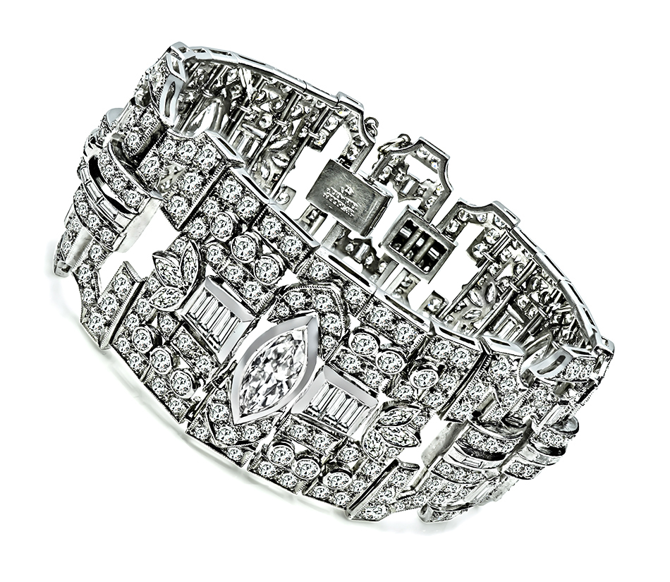 Estate 19.00ct Diamond Platinum Bracelet