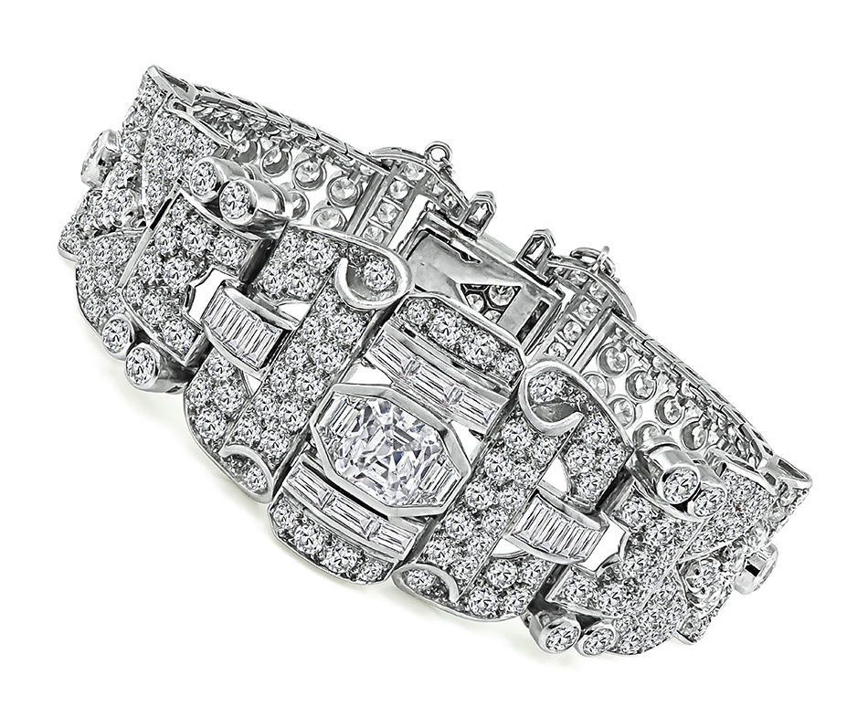 Estate 12.20ct Diamond Platinum Bracelet