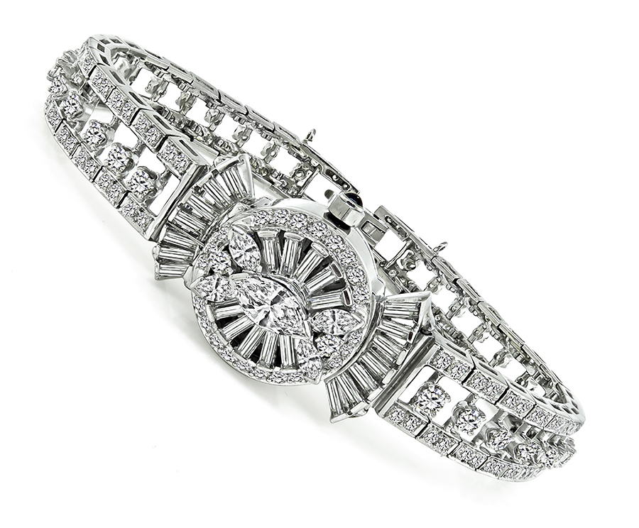 Estate 7.00ct Diamond Platinum Watch