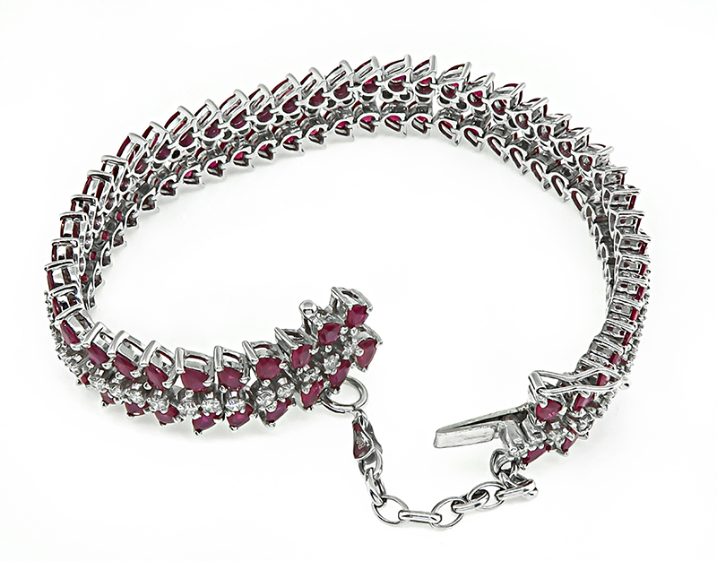 Estate 14.00ct Ruby 1.40ct Diamond Bracelet