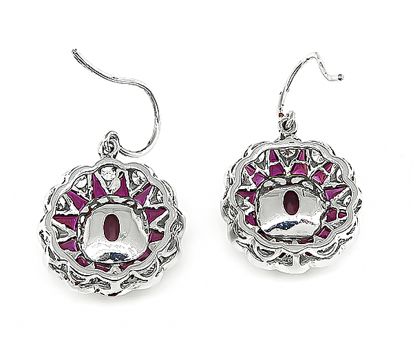 Estate 4.00ct Ruby 0.90ct Diamond Earrings