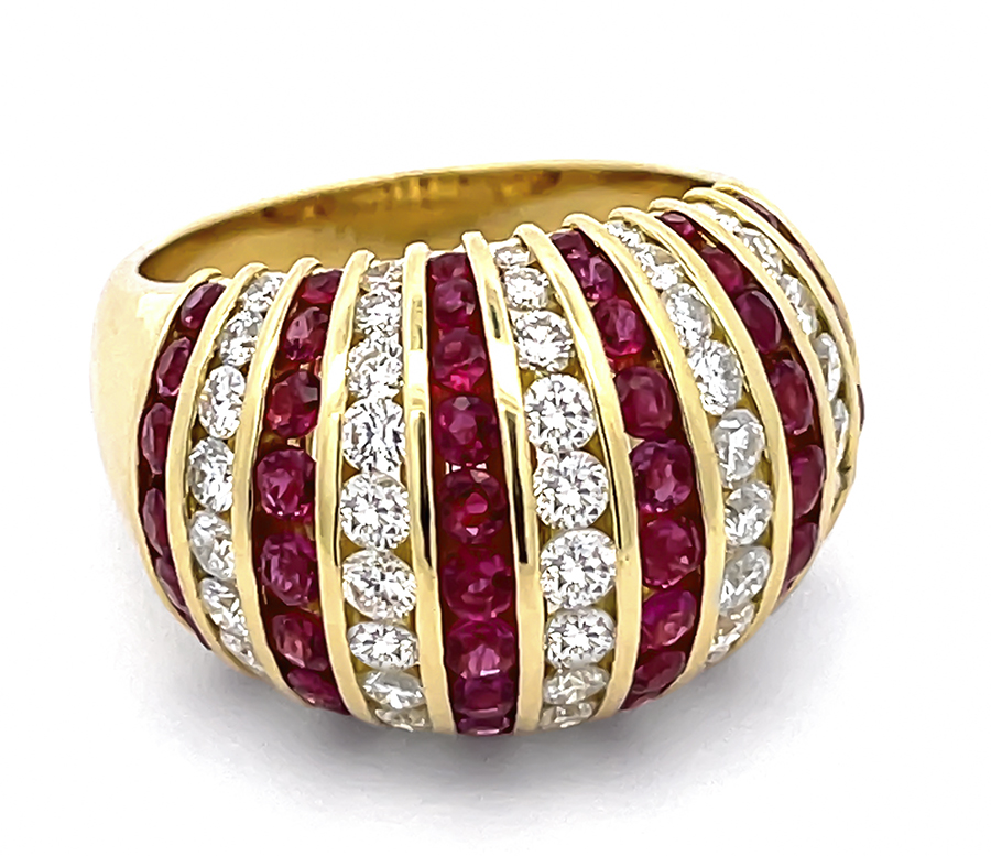 Estate 1.86ct Diamond 2.67ct Ruby Gold Ring