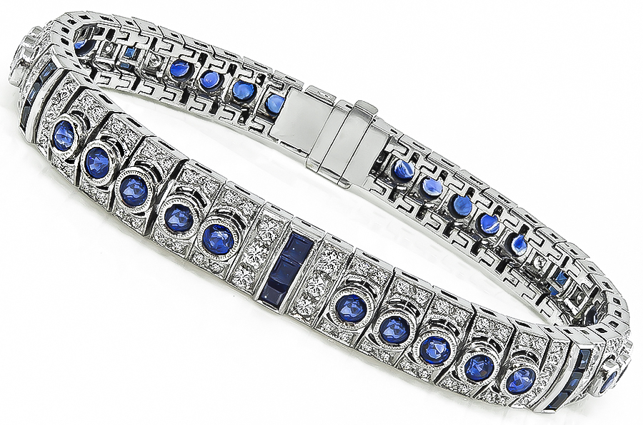 Estate 3.50ct Sapphire 2.25ct Diamond Bracelet