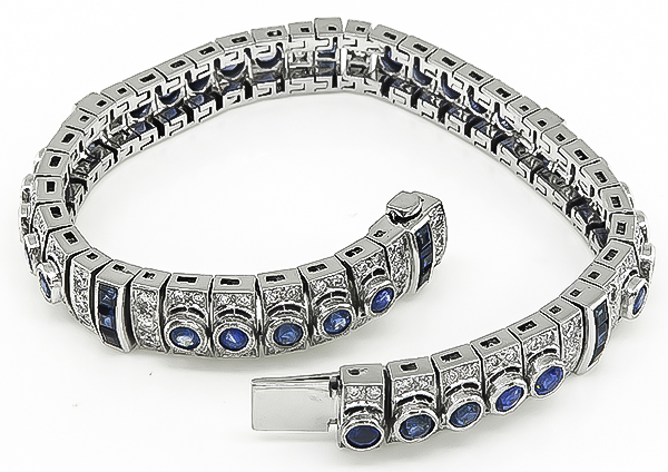 Estate 3.50ct Sapphire 2.25ct Diamond Bracelet