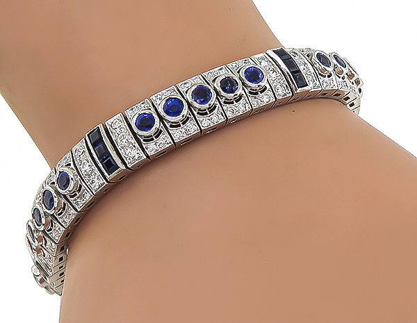 Estate 3.50ct Sapphire 2.25ct Diamond Bracelet