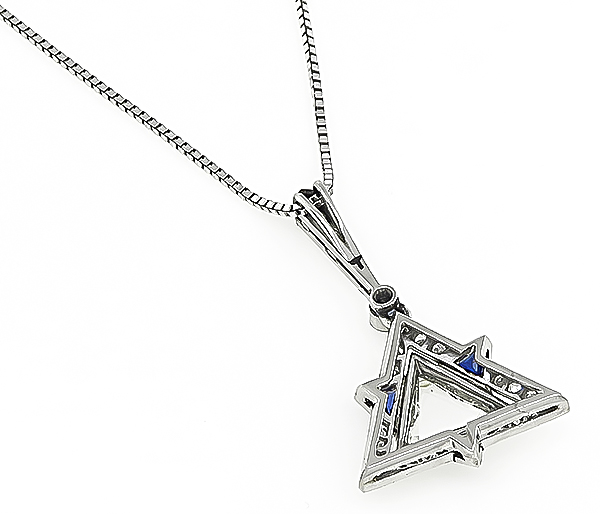 Platinum Diamond Sapphire Pendant