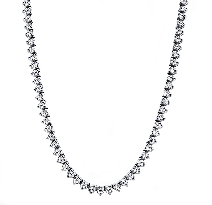 Estate 12.75ct Diamond Tennis Necklace