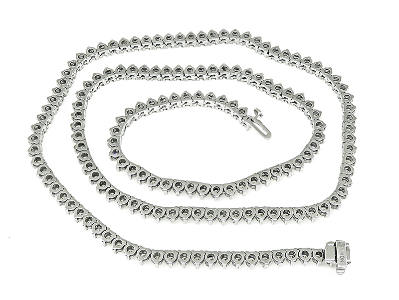 Estate 12.75ct Diamond Tennis Necklace