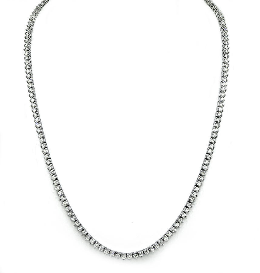 Estate 12.75ct Diamond Tennis Necklace