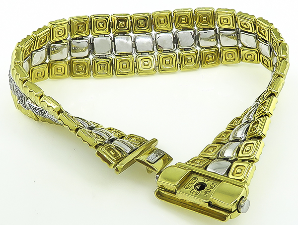 Estate Chimento Diamond Two Tone Gold Bracelet 