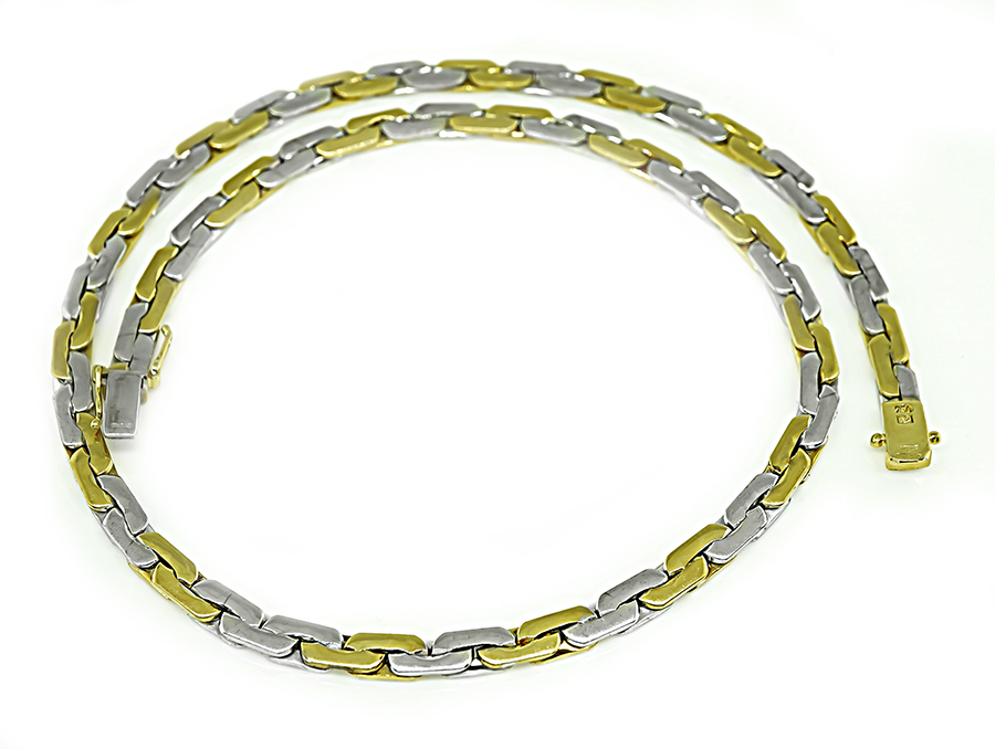 Estate 1.40ct Diamond Two Tone Gold Necklace