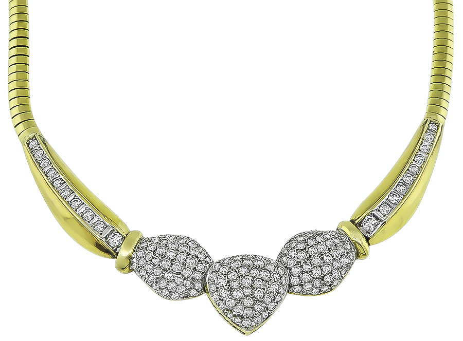 Estate 6.00ct Diamond Gold Necklace