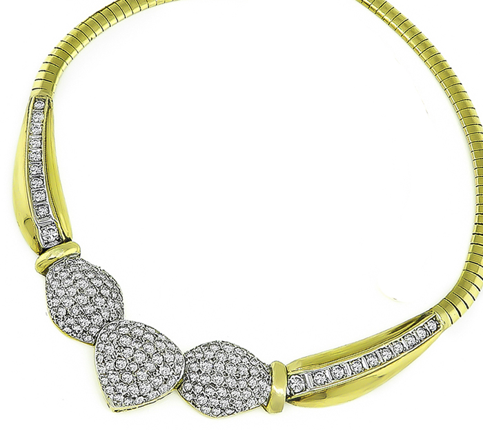 Estate 6.00ct Diamond Gold Necklace