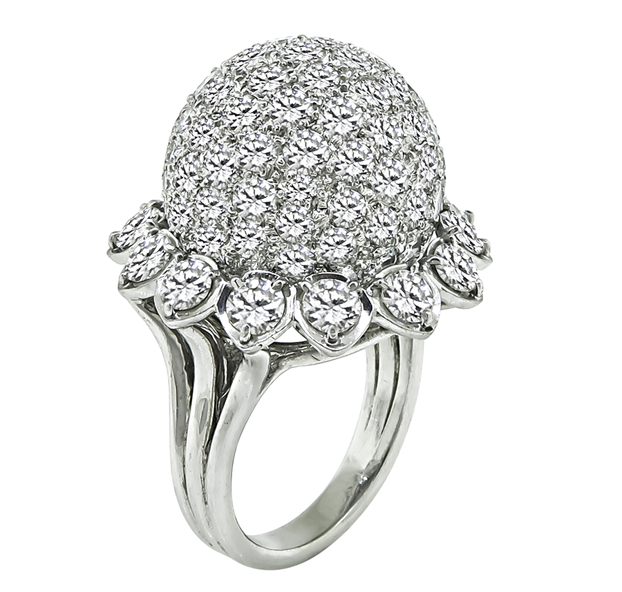 Estate 6.00ct Diamond Flower Ring