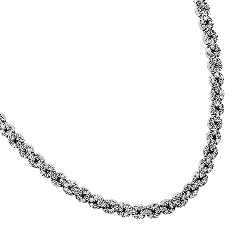 Estate 11.50ct Diamond White Gold Necklace