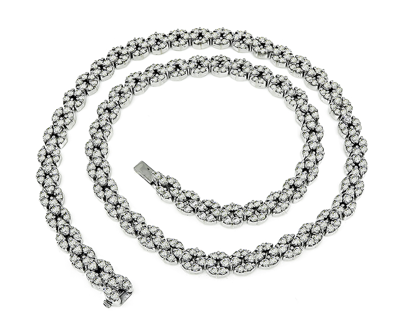 Estate 11.50ct Diamond White Gold Necklace