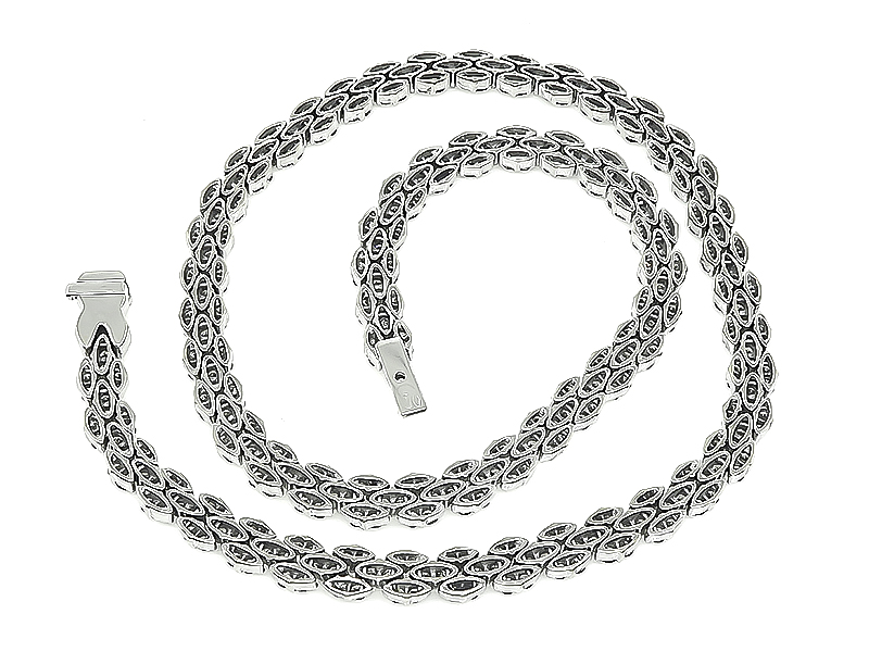 Estate 11.50ct Diamond White Gold Necklace