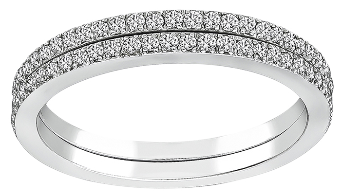 Estate 0.70ct Diamond Eternity Wedding Band Set