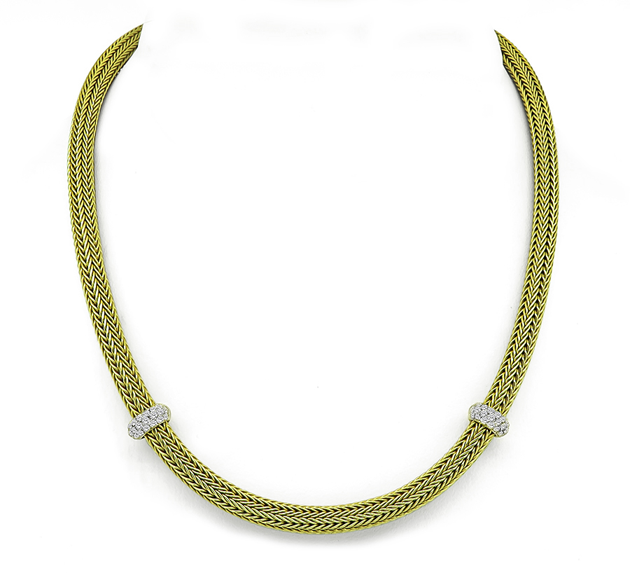 Estate 0.68ct Diamond Gold Necklace