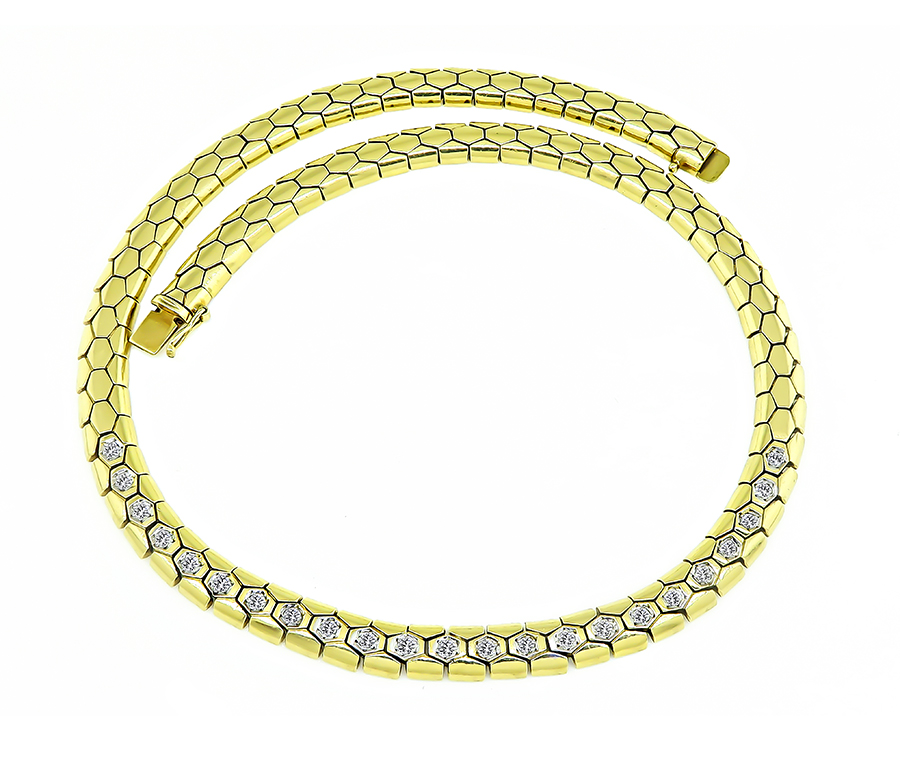 Estate 1.10ct Diamond Gold Chain Necklace