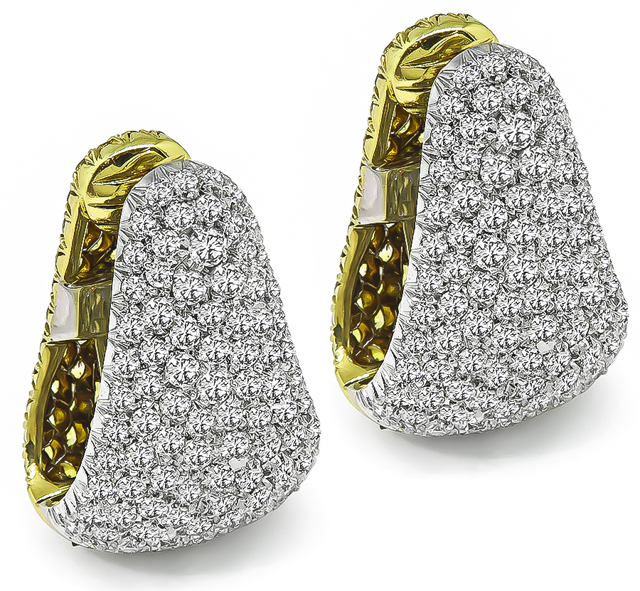 Estate 4.50ct Diamond 4.50ct Yellow Sapphire Earrings