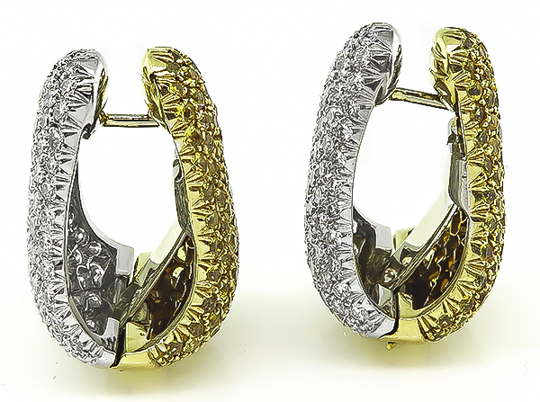 Estate 4.50ct Diamond 4.50ct Yellow Sapphire Earrings
