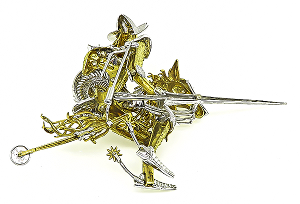 Estate Diamond Gold Don Quijote Pin / Statuette