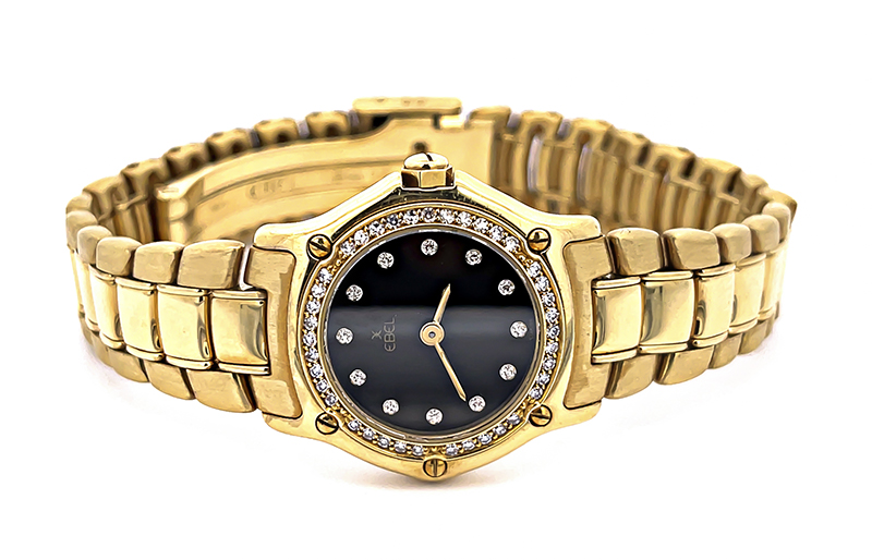 Estate Ebel Diamond Yellow Gold Swiss Watch