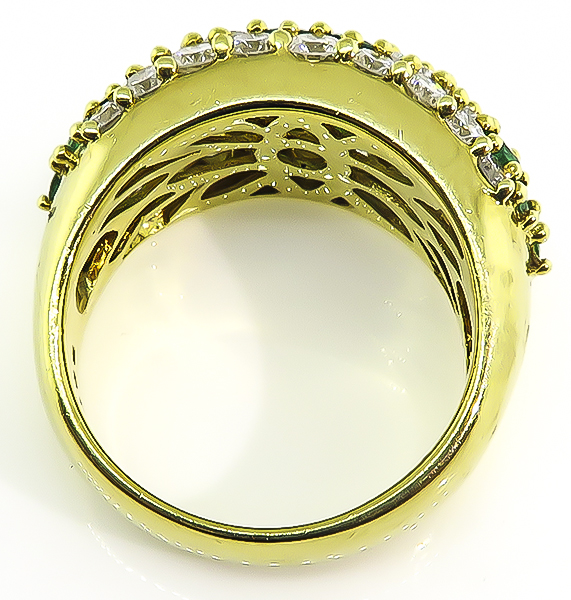Estate 1.93ct Diamond 1.28ct Emerald Ring