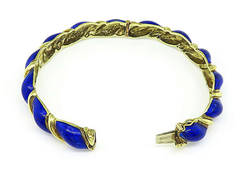 Vintage Enamel Gold Bangle